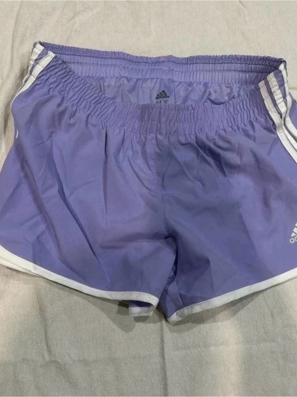 adidas Women's Light Purple Athletic Shorts with White Trim